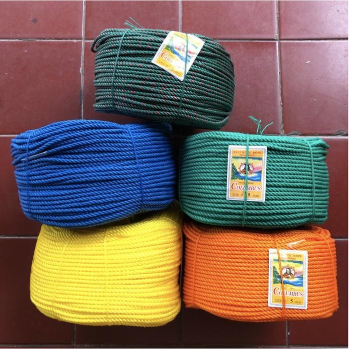 

Tali Tambang 5Mm / Tambang Pe 5Mm Columbus 190 Meter Original Dan Terpercaya