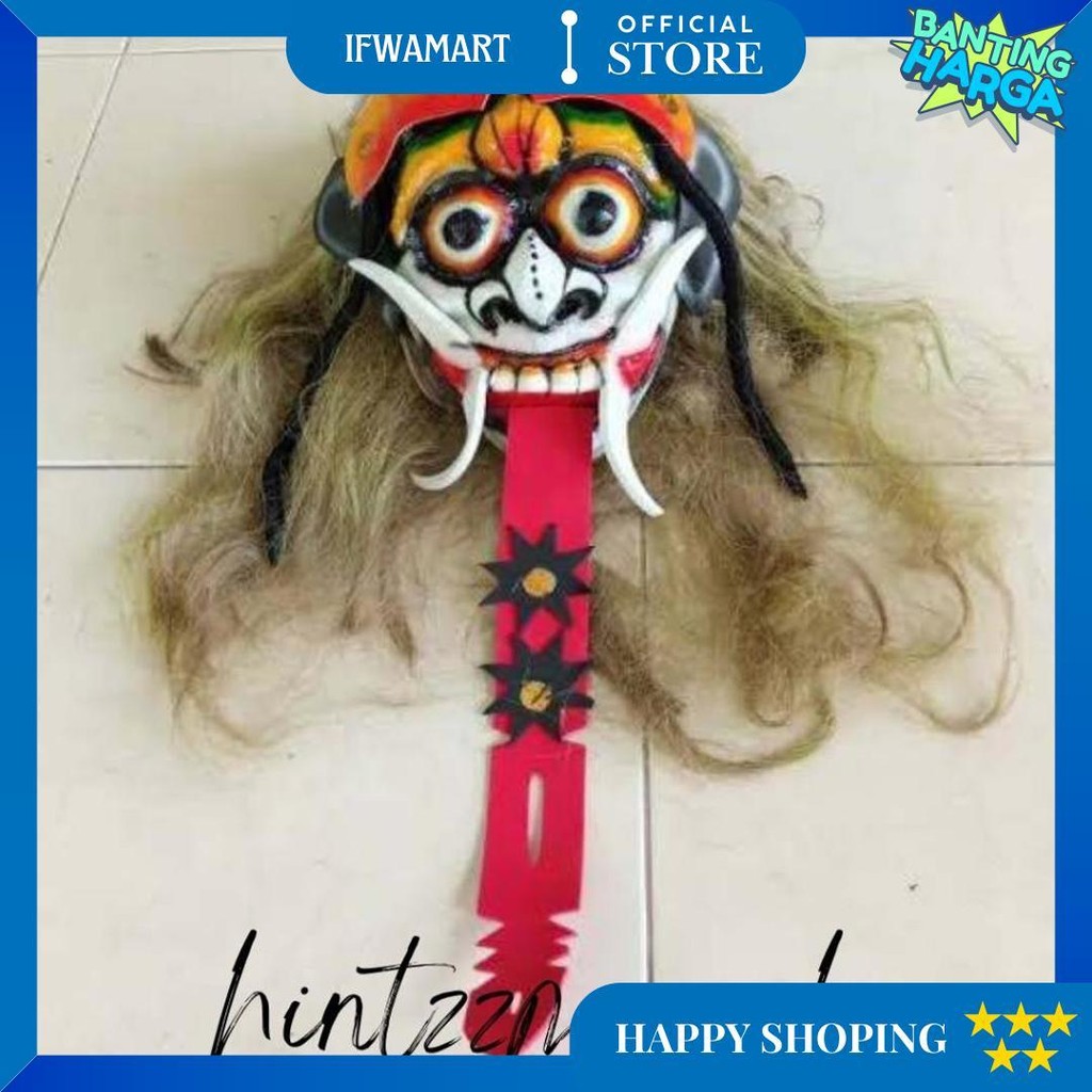 Termurah Topeng Leak Bali Bahan Mika Rambut Panjang / Topeng Leak Rangda Bali