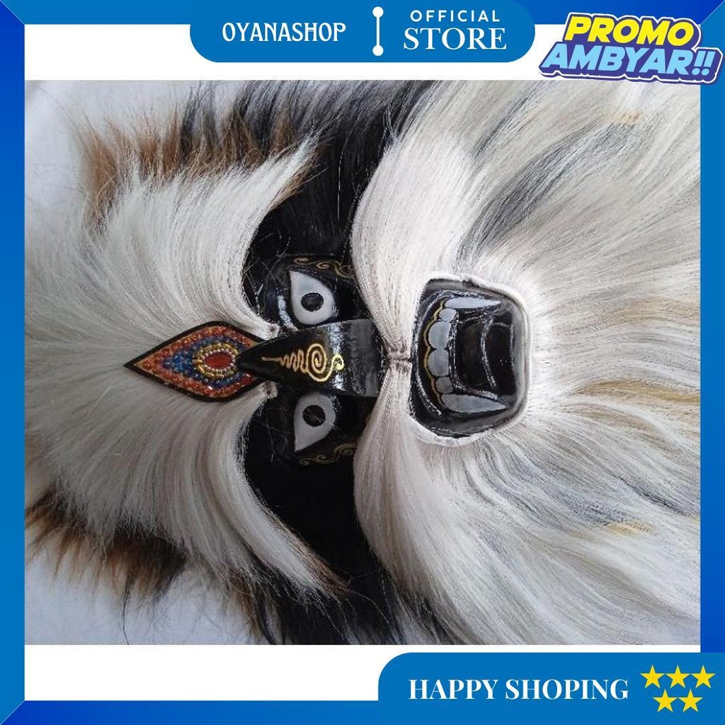 Termurah Topeng Ganong Full Putih/Ganongan Anak/Ganongan Remaja/Dewasa/Ganongan Rambut Sintetis