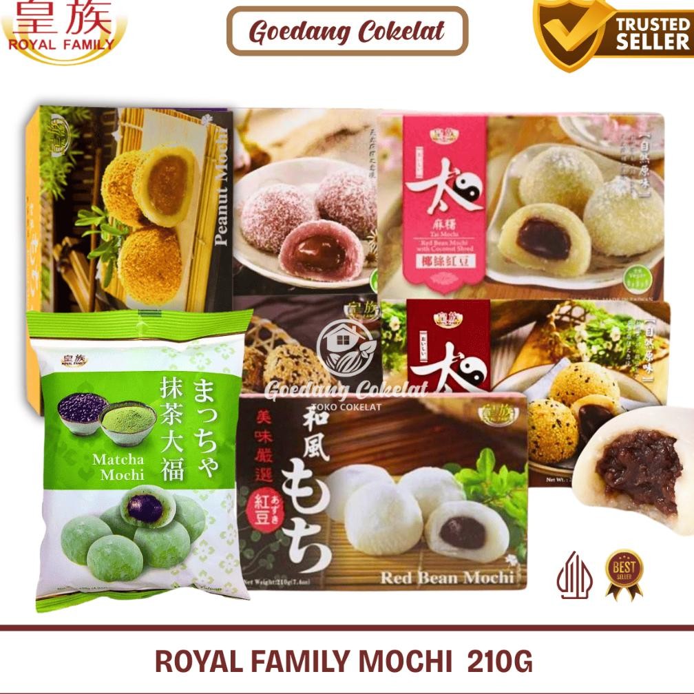 

Mochi Royal Family Tai Mochi Taiwan Matcha Red Bean Mochi With Coconut Sesame Peanut Matcha 210Gr / Cemilan Snack Impor