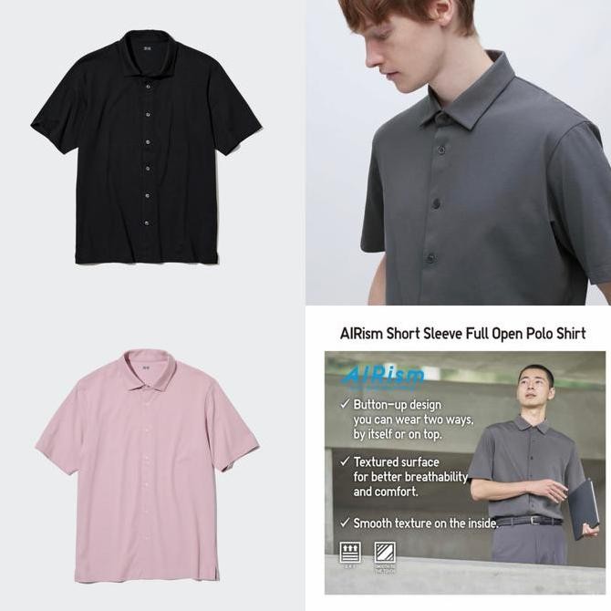 Sale Uniqlo Airism Kaos Polo Full Open