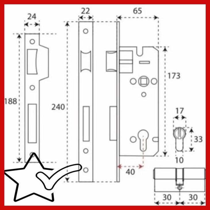 [ISB] PALOMA KUNCI PINTU LRP 402 KUNCI PINTU SET KOMPLIT