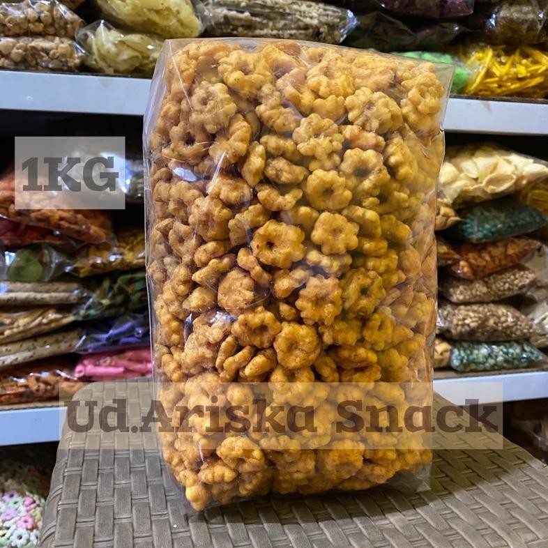 

1Kg Snack Sakura Kembang Ribut Gurih Asin Ariska Snack