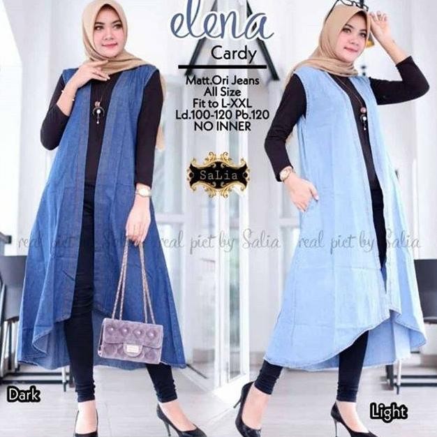 Salt Outer Cardigan Jeans Denim Panjang . Cardigan Panjang Murah Vb-8