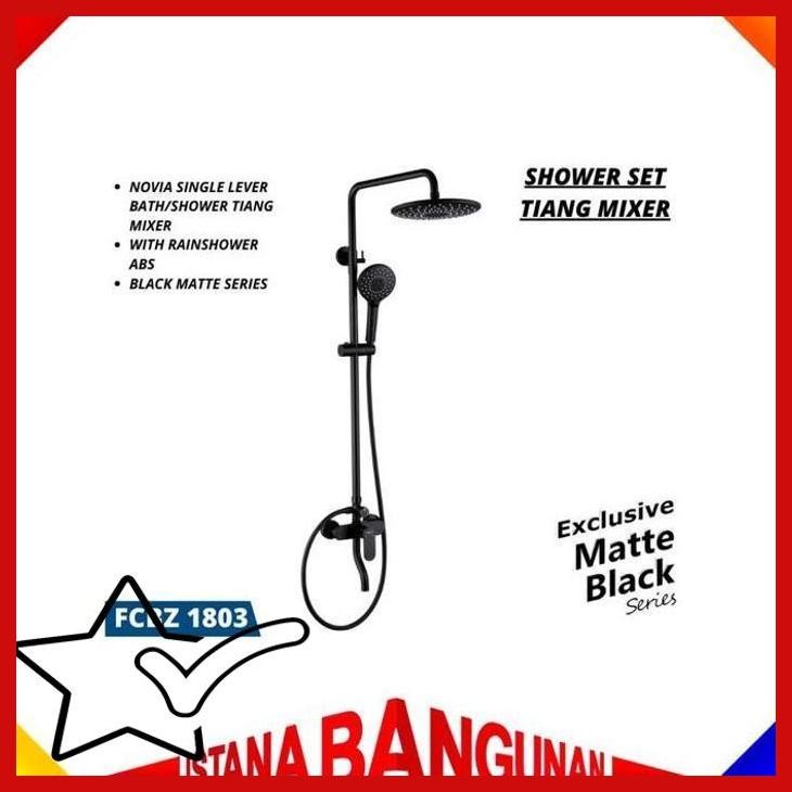 [ISB] BREZIO FCBZ 1803 SHOWER SET TIANG MATT BLACK HITAM COLUMN