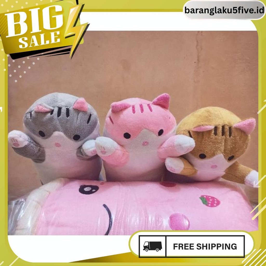 Guling Kucing Panjang/Bantal Guling Kucing/Boneka Kucing Murah Termurah