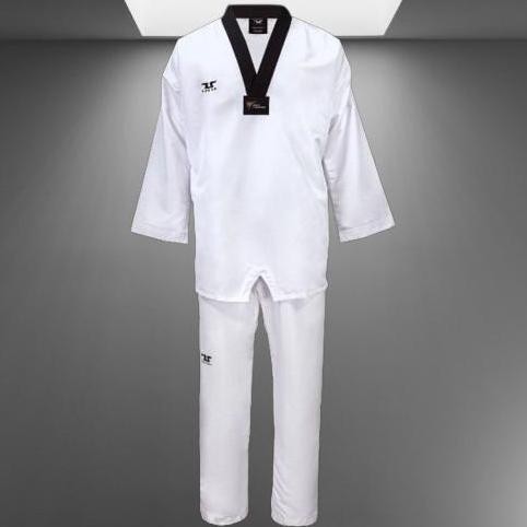 SERAGAM TAEKWONDO TUSAH DOBOK TAEKWONDO BLACK V NECK KERAH HITAM