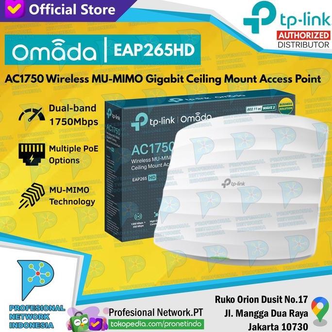 Tp-Link Eap265 Hd Tplink Ac1750 Wireless Mu-Mimo Gigabit Access Point New Stok