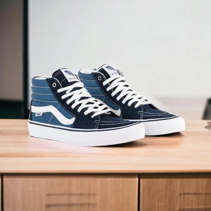 Sepatu Vans Sk8-High Pro Navy White Original 100% (Best Quality)