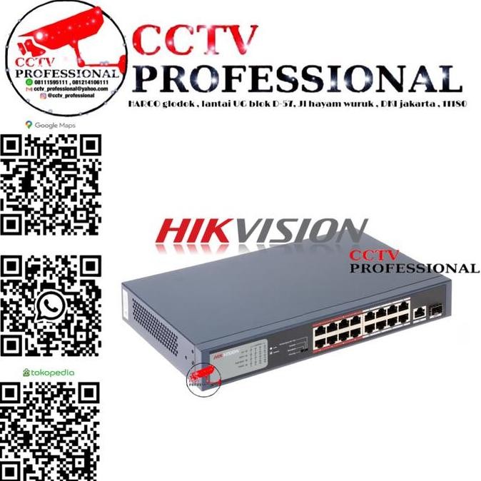 Switch Poe Hikvision 18 Port Poe New Stok
