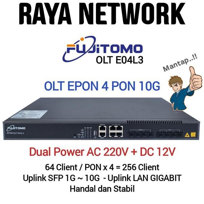 Olt Epon Fujitomo E04L3D 10G New Stok