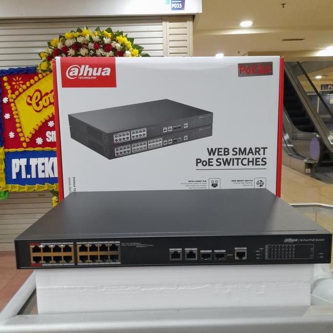 Switch Poe Dahua 16 Ch Df-Pfs4218-16Et-240 Ber Resmi New Stok