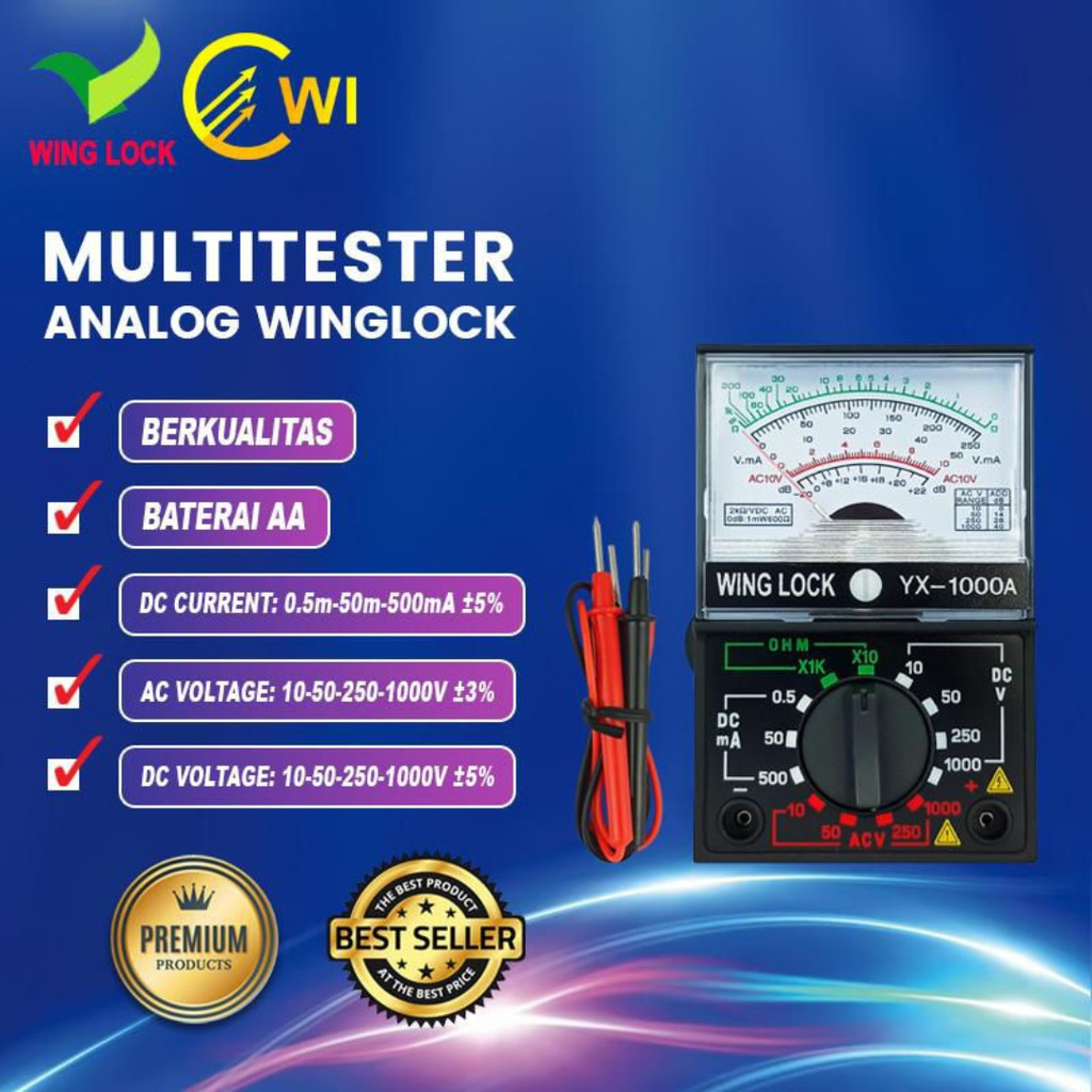 MULTIMETER ANALOG AVO METER VIPER MULTITESTER MANUAL VIPER 1000A MULTITESTER
