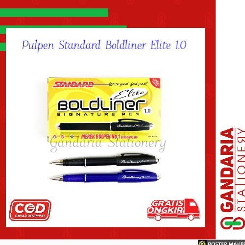 

Produk Baru!! Pulpen Standard Boldliner Elite 1.0 mm (12pcs) - Hitam