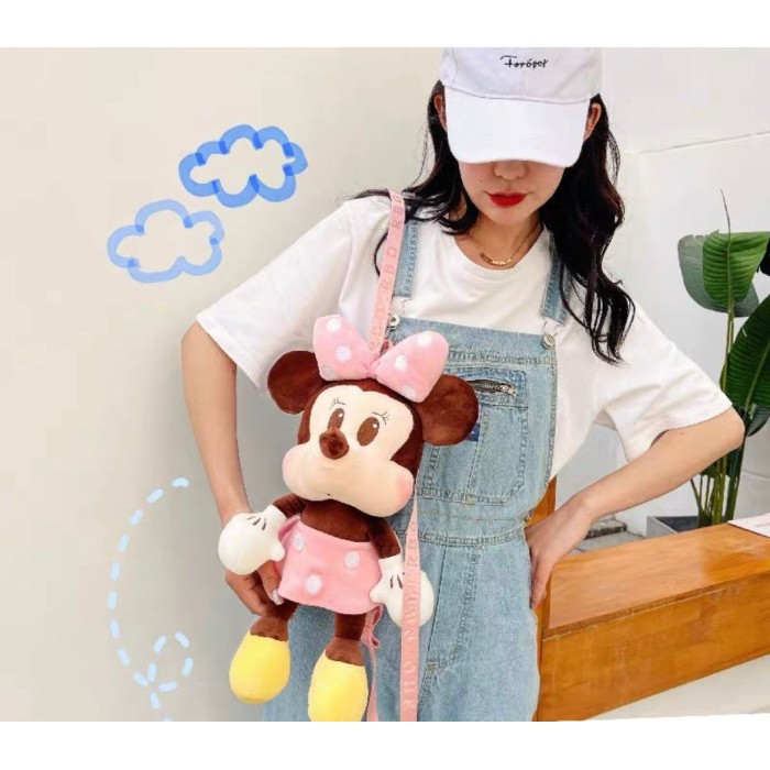 Ready Stok - Tas Ransel Boneka Mickey Minnie Mouse Pink Backpack Bag Anak Dewasa