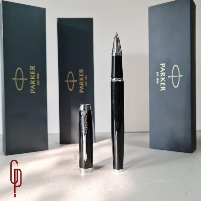 

Produk Baru!! Pulpen Parker IM Black Chrome Trim CT Roller Ball RB Original