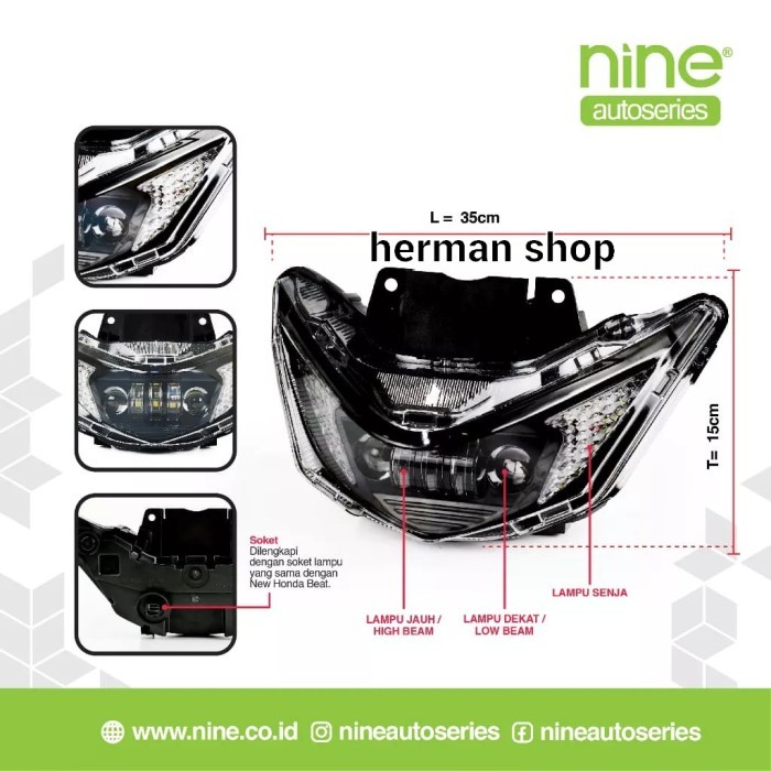 TERBARU headlamp beat deluxe luximos dhb-1 luminos / headlamp beat new luximos