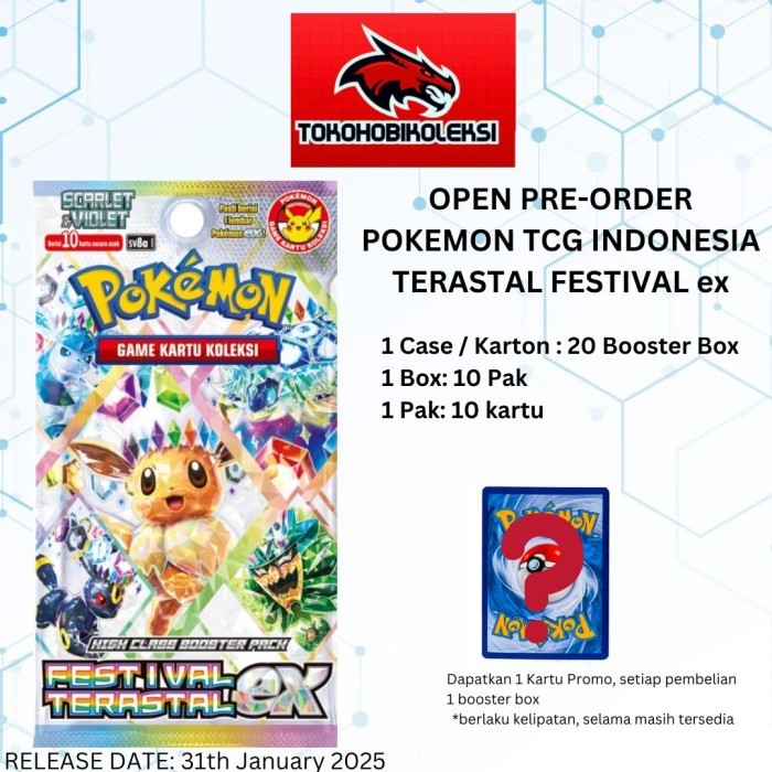 POKEMON INDONESIA FESTIVAL TERASTAL / EEVEE TERASTAL KARTU POKEMON , Terastal Festival ex versi