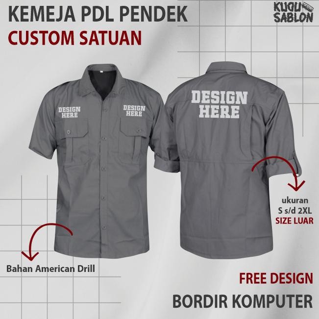 Kemeja Pdl Lengan Pendek Custom Bordir Satuan Design Suka Suka
