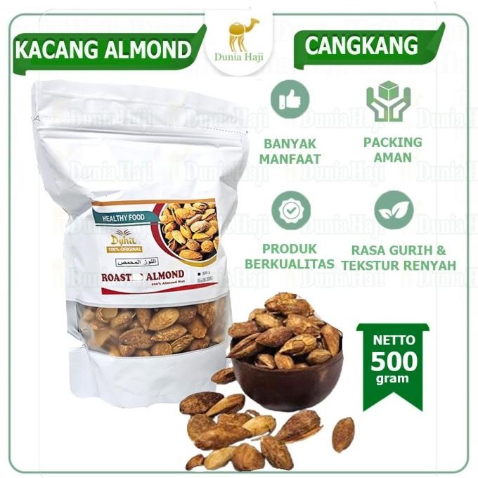 

kacang almond roasted ( kacang panggang ) in shell usa /500gr murah termurah