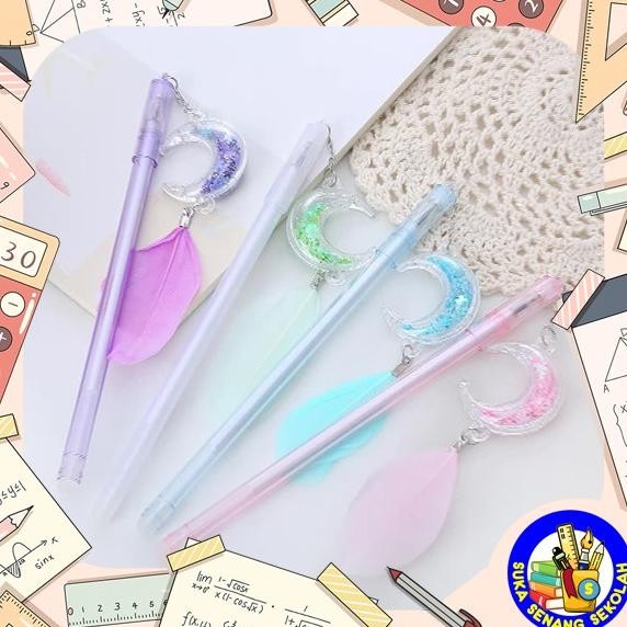 

Produk Baru!! SELUSIN Pulpen Moon Feather S0218