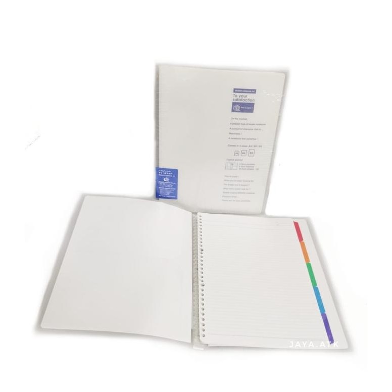 sale binder note a4 30 ring plastik map buku ring kokuyo l-p178 clear bagus