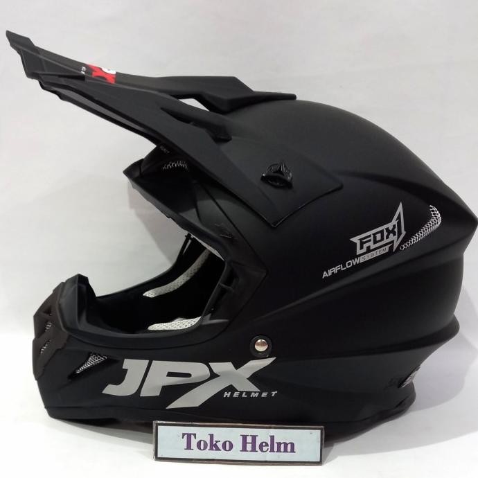 helm JPX cross JPX trail polos hitam doff Terlaris