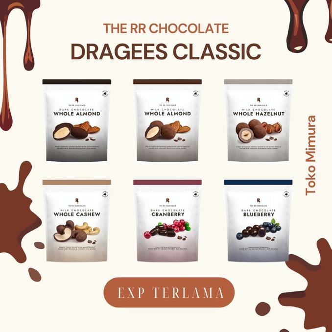 

the rr chocolate dragees classic almond cranberry bluberry hazelnut termurah