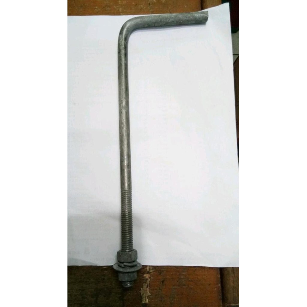 Tersedia Bolt Anchor / Baut Angkur M16 x 30cm Hotdip Galvanis Plus Mur