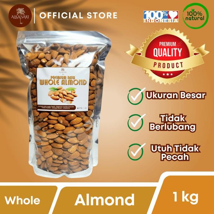 

1 kg kacang almond utuh premium alka sari termurah