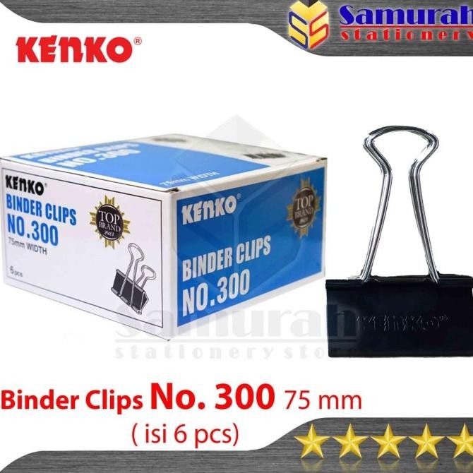 

sale! binder clips no 300 kenko / clip hitam / klip jepit kertas besar 75 mm