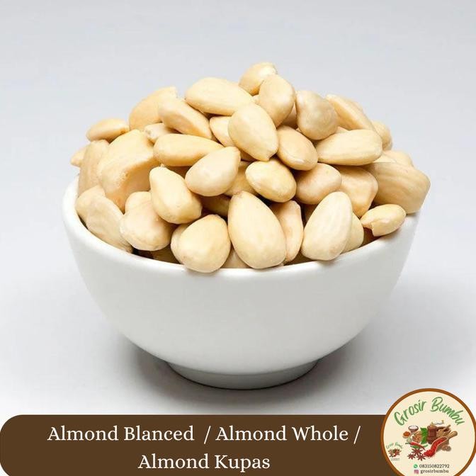 

ready almond blanced - 500gram / almond whole / almond kupas termurah