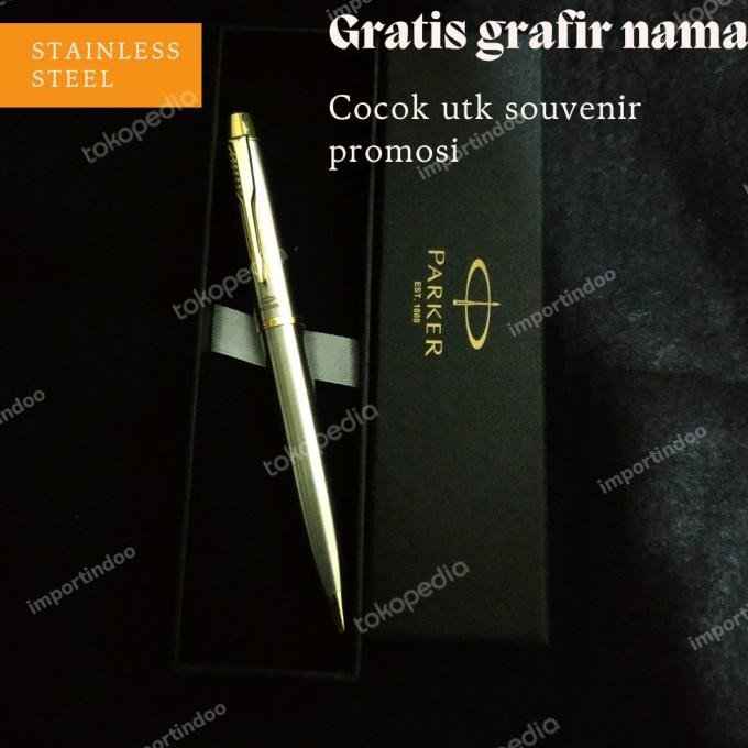 

Produk Baru!! pulpen Parker stainless model putar exclusive gratis Grafir nama