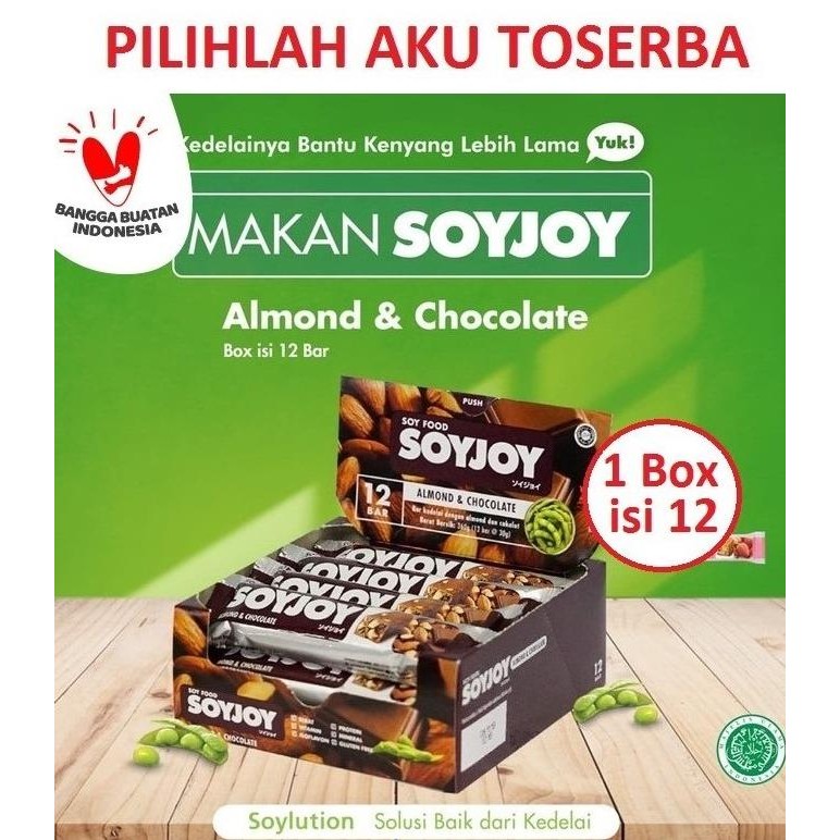 

soyjoy almond & chocolate 30 gr - ( harga 1 box isi 12 pcs ) termurah