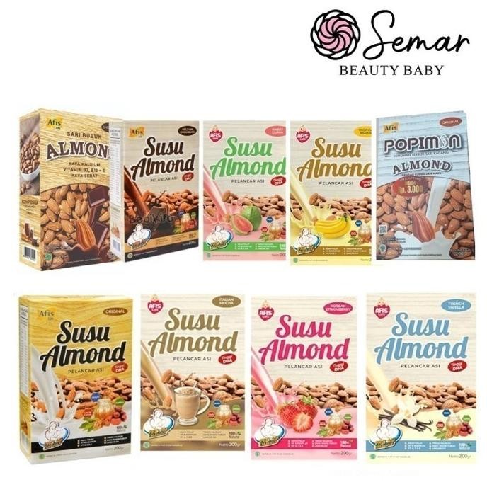 

afis life popimon susu / sari bubuk almond pelancar asi booster 200 gr termurah