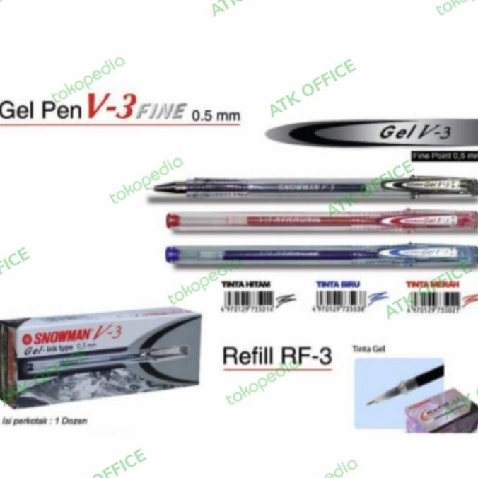 

Produk Baru!! Pulpen Gel Snowman V-3 0,5 / Pen Gel Snowman V3