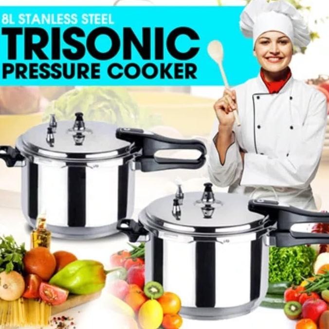 Siap Kirim Panci presto stainless TRISONIC 8 liter