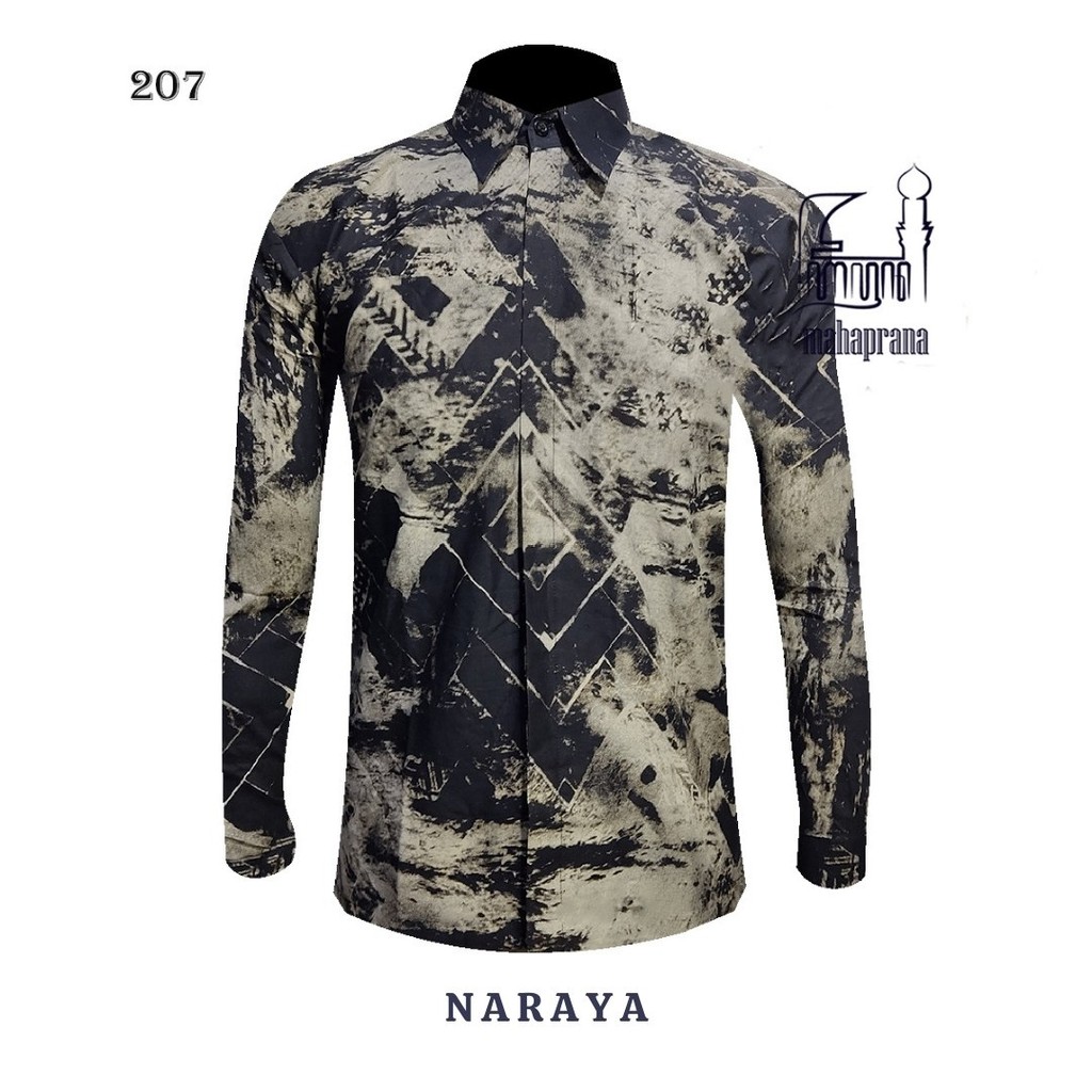 Batik Mahaprana Motif Naraya Kemeja Batik Pria Lengan Panjang dan Pendek Slimfit Full Furing Premium