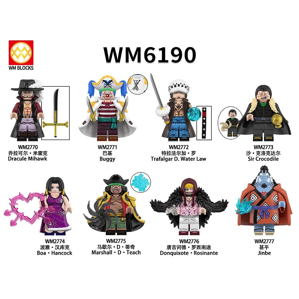 WM6190 One Piece Dracule Mihawk Buggy Trafalgar D Water Law Crocodile Boa Hancock Marshall D Teach B