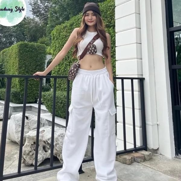 Celana Panjang Argo Cargo Jogger Long Pant Wanita White Putih Unie