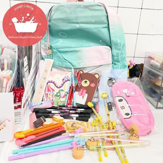 

Produk Baru!! Paket komplit back to school Versi 1 ONLY 149 K jualan untuk anak sekolah alat tulis kantor lucu buku notes kecil solatip penghapus pulpen Pensil Hitam
