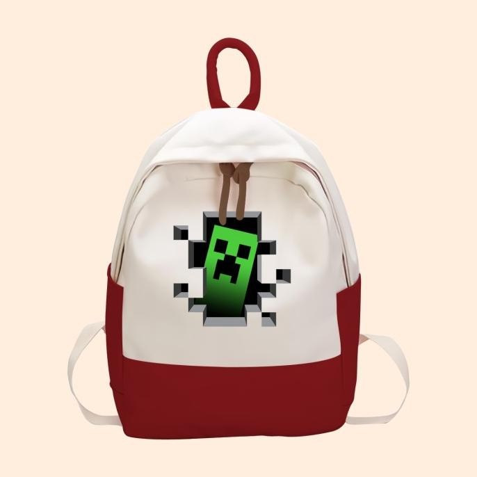 TAS ANAK GAME MINECRAFT MINICRAFT CREEPER RANSEL ANAK SD TK KANTONG BACKPACK KARAKTER ANAK MCF-09
