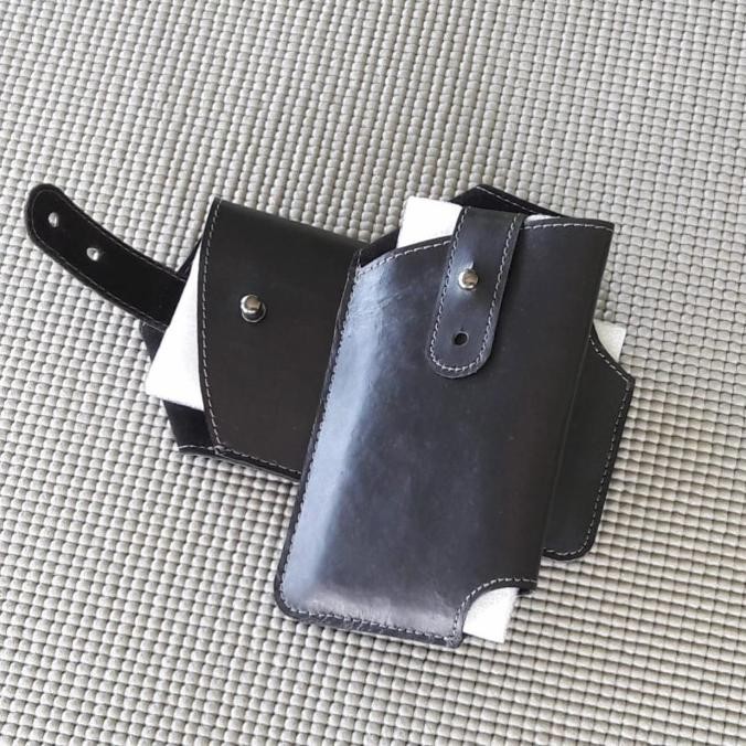 Sarung hp pinggang kulit asli