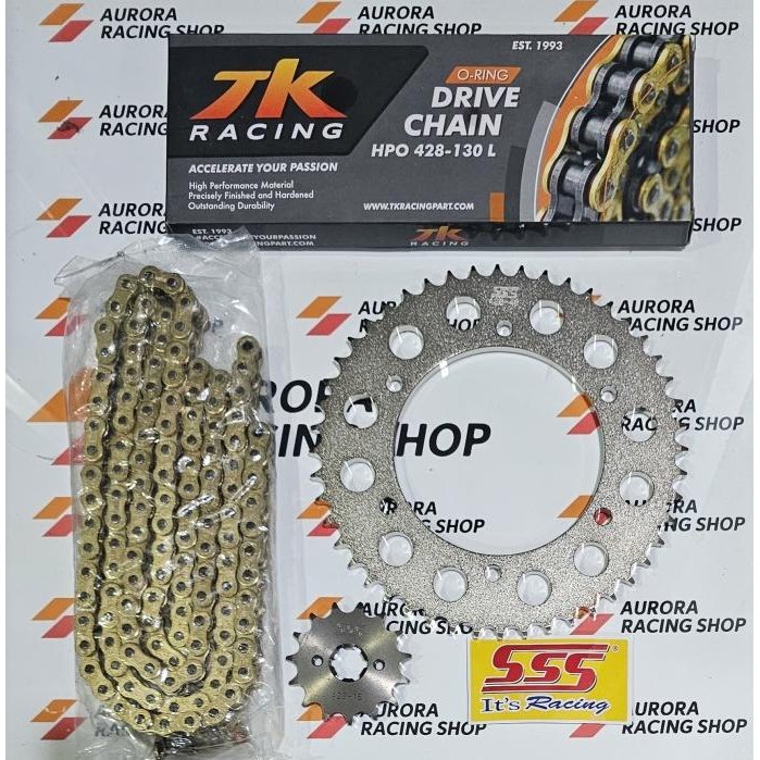 Gear Set Sss R15 V3 / Vixion R / Mt15 / Xsr  & Rantai Tk 428O-Ring Original