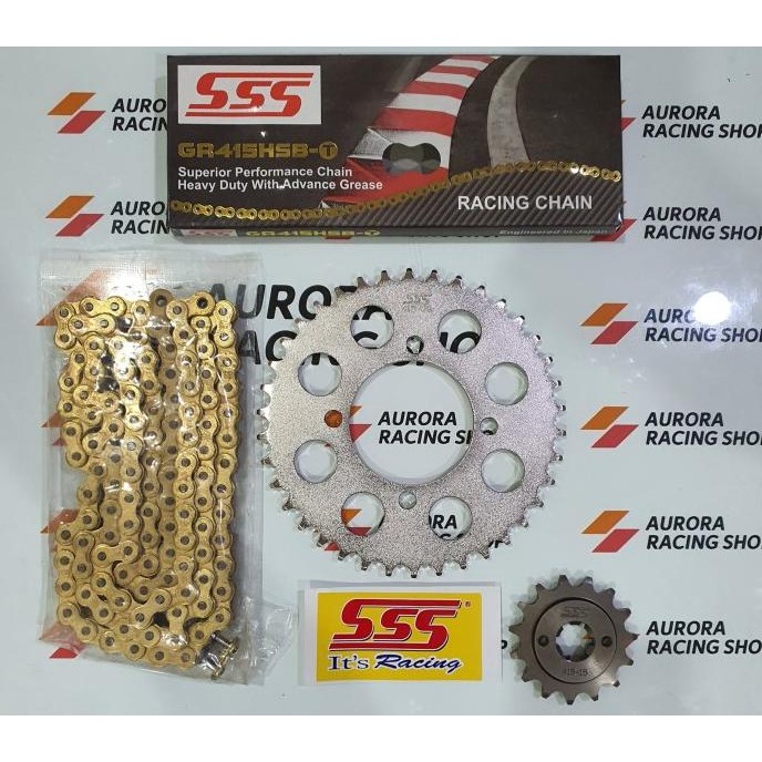 Gear Set Sss 415 Rx King & Rantai Sss Hsbt Gold Original