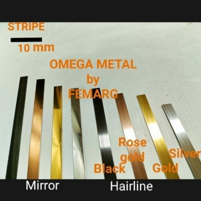 ] PLAT STRIP STAINLESS STEEL BLACK | GOLD | ROSEGOLD MR /HL 20mm X 305cm