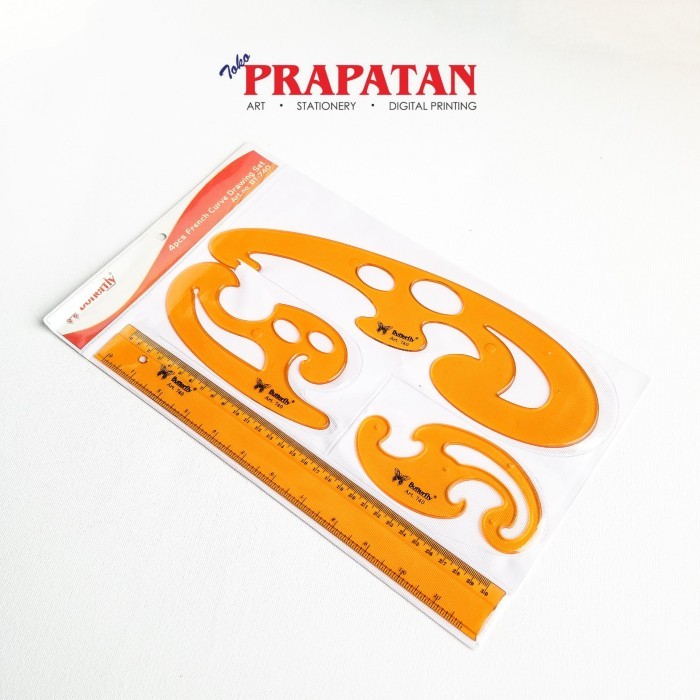 

Penggaris Curva Butterfly Art 740 set 4 pcs / French Curve Drawing set