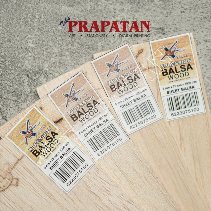 Kayu Balsa Sheet Papan 6mm Sheet 7.5x100cm / Balsa Wood / Kayu Maket