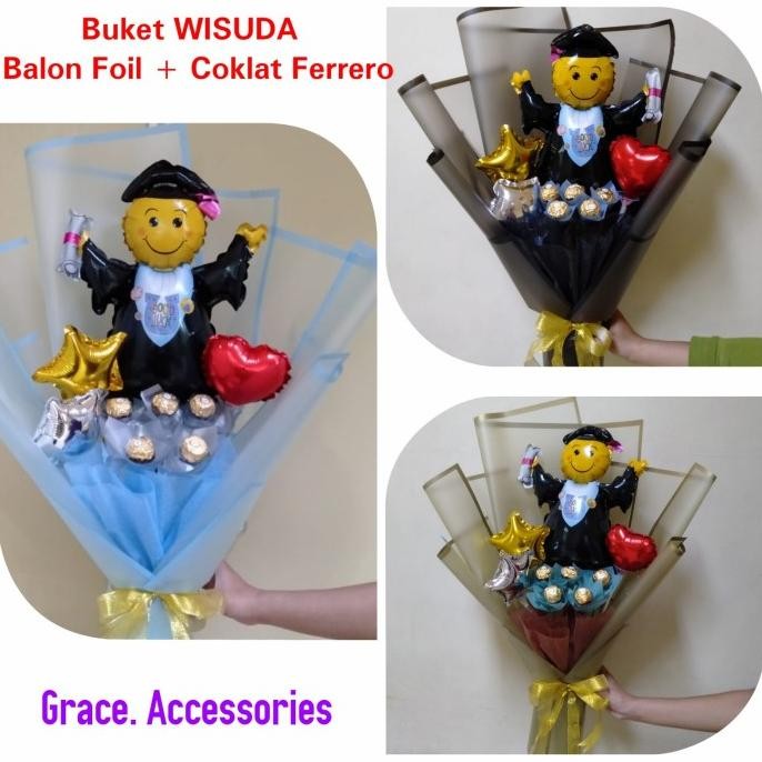 Buket bucket bouquet coklat ferero balon wisuda graduation murah