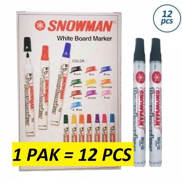 

(12pc) SPIDOL WHITEBOARD SNOWMAN BG 12 / SEPIDOL PAPAN TULIS ABG 12 Termurah